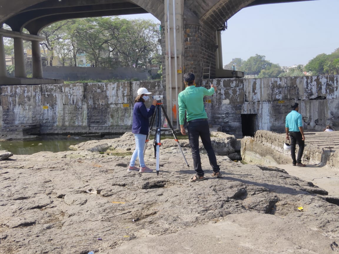 TULIP interns conducting a survey on site