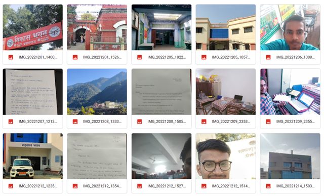 Contact sheet 10: photographs, joining letters and ID documents sent in by Ministry of Cooperation interns and their nodal officers
