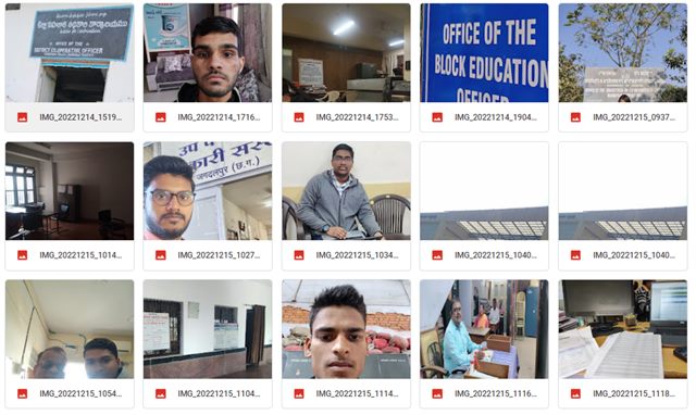 Contact sheet 11: photographs, joining letters and ID documents sent in by Ministry of Cooperation interns and their nodal officers