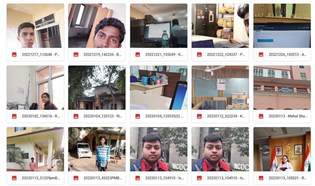 Contact sheet 3: photographs, joining letters and ID documents sent in by Ministry of Cooperation interns and their nodal officers