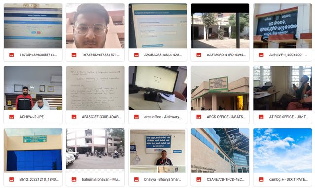 Contact sheet 7: photographs, joining letters and ID documents sent in by Ministry of Cooperation interns and their nodal officers